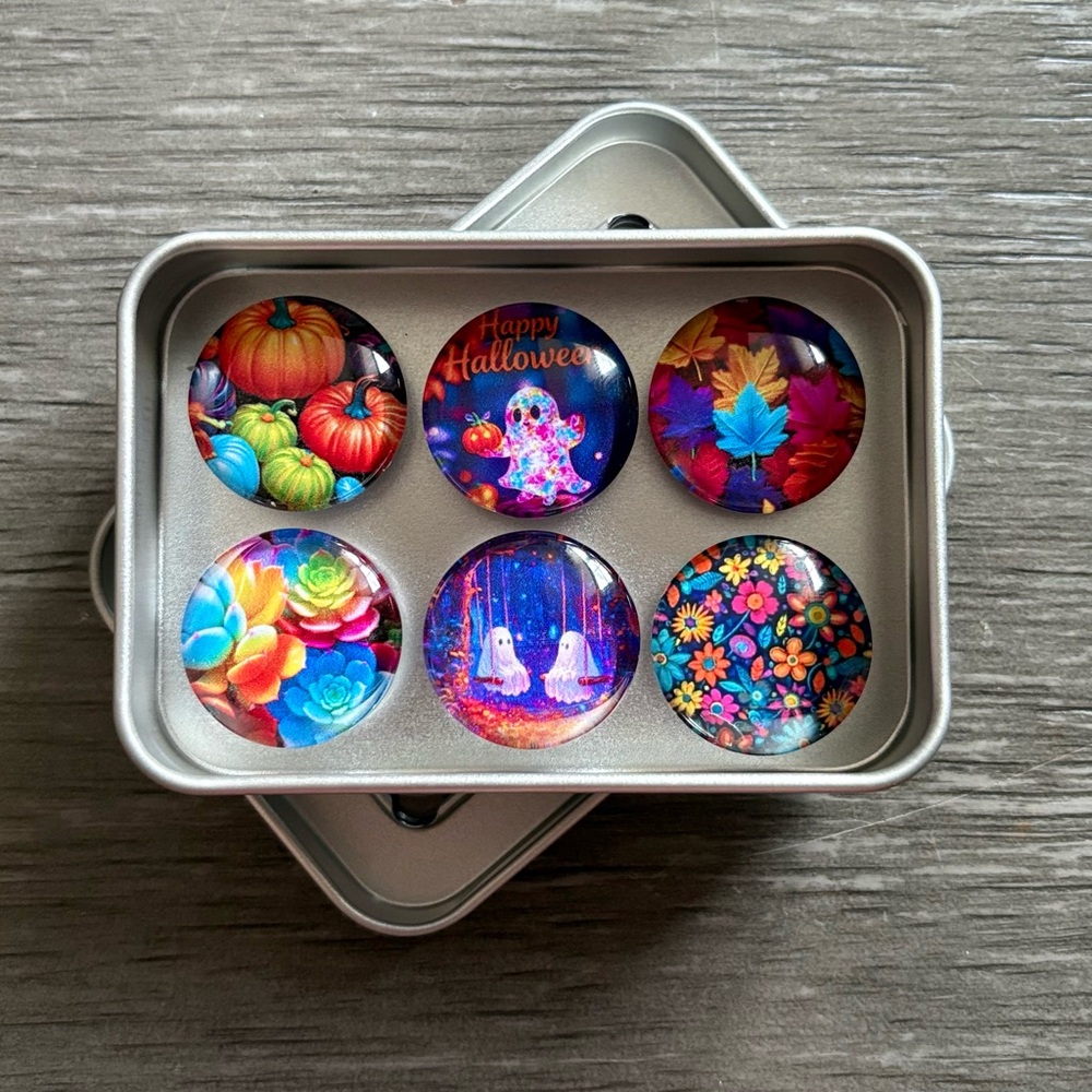 Handmade Vibrant Halloween Magnet Set